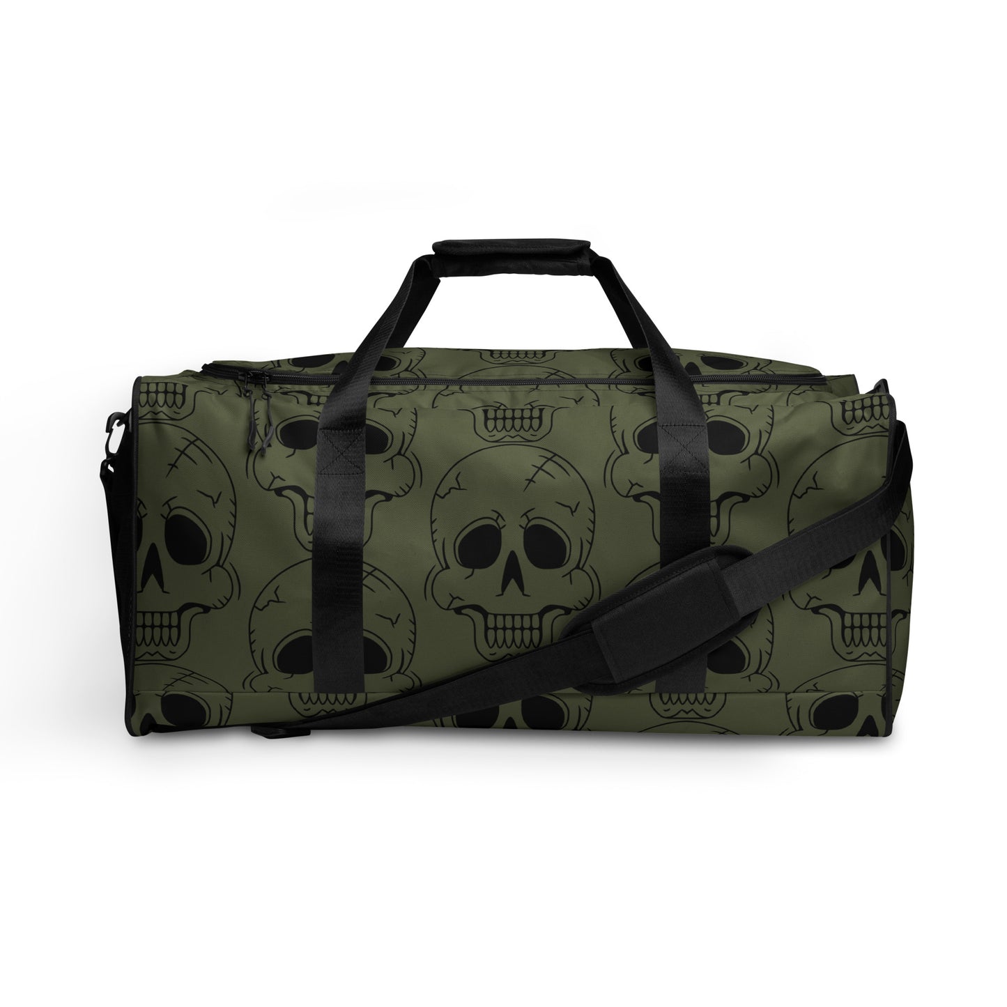 GREEN LAUGHING SKULL LARGE DUFFEL BAG