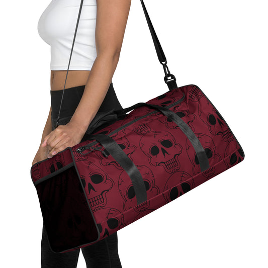 RED LAUGHING SKULL LARGE DUFFEL BAG