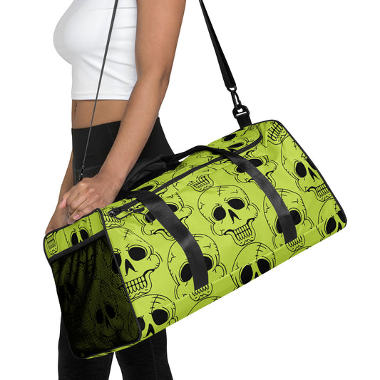 YELLOW LAUGHING SKULL LARGE DUFFEL BAG