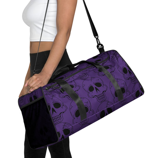 PURPLE LAUGHING SKULL LARGE DUFFLE BAG