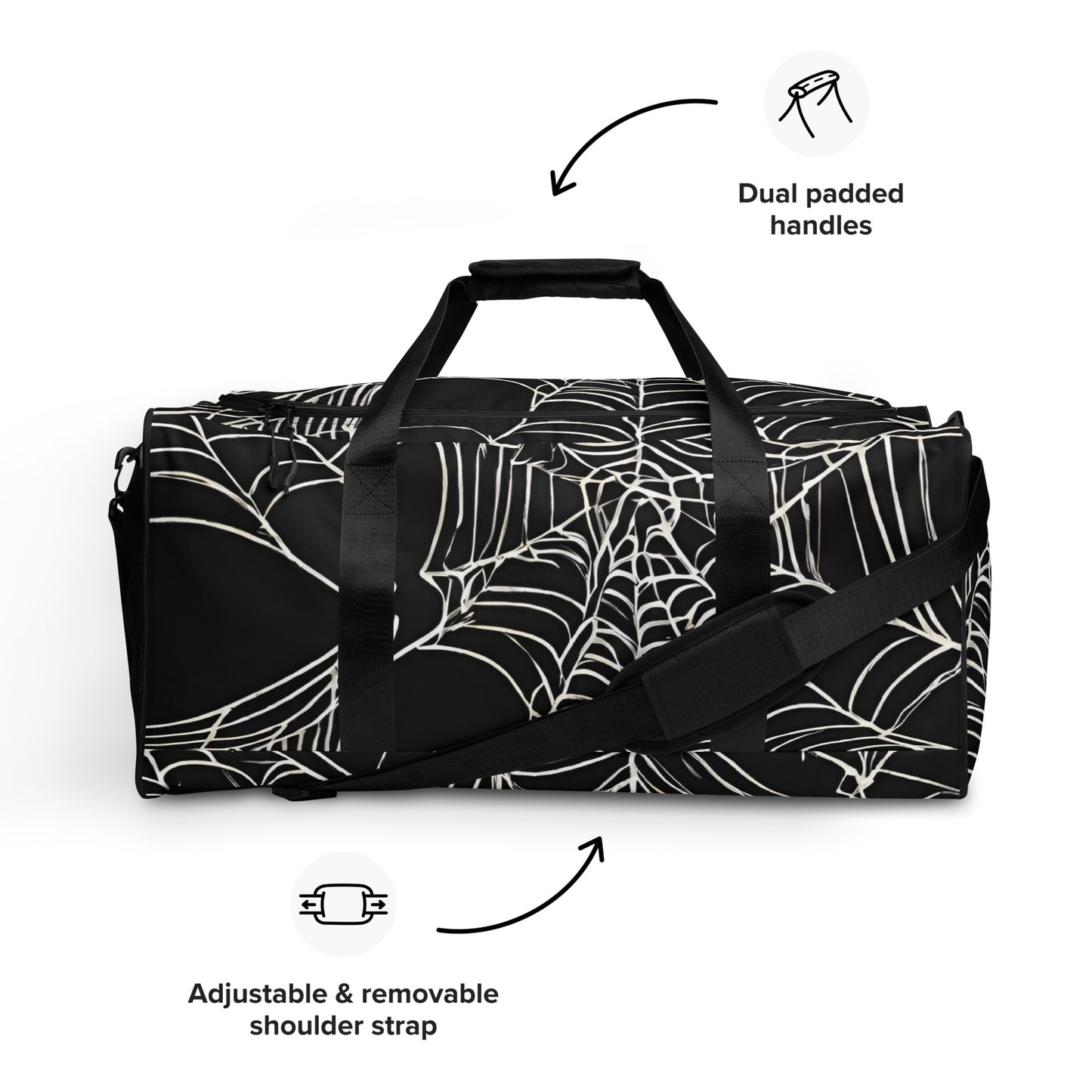 WEB OF LIES LARGE DUFFEL BAG