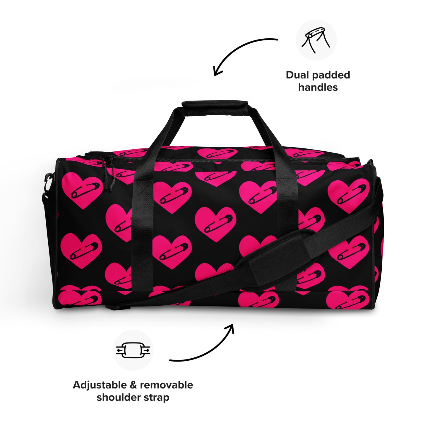 PINNED HEART DUFFEL BAG