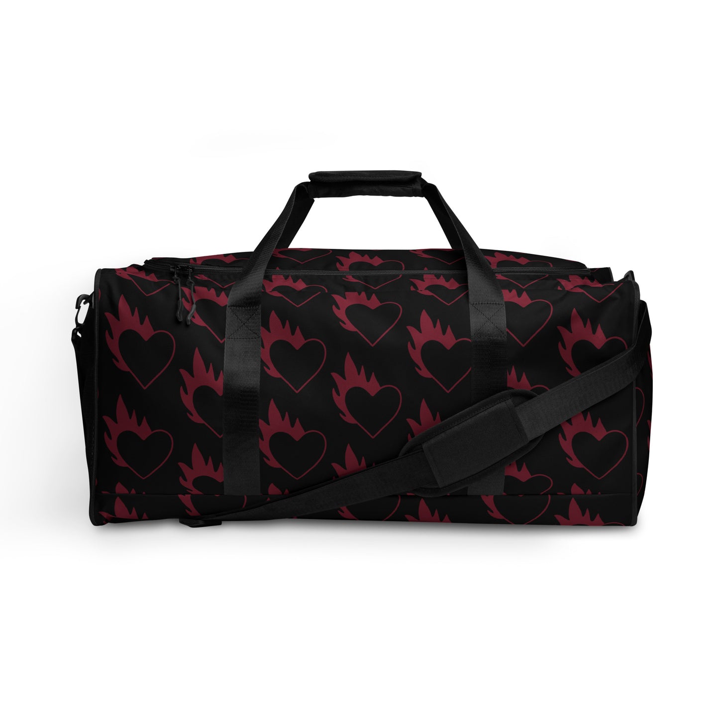 FLAMING HEART DUFFEL BAG