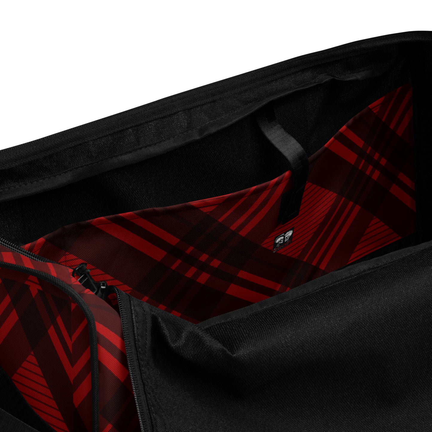 RED PLAID LARGE DUFFEL BAG