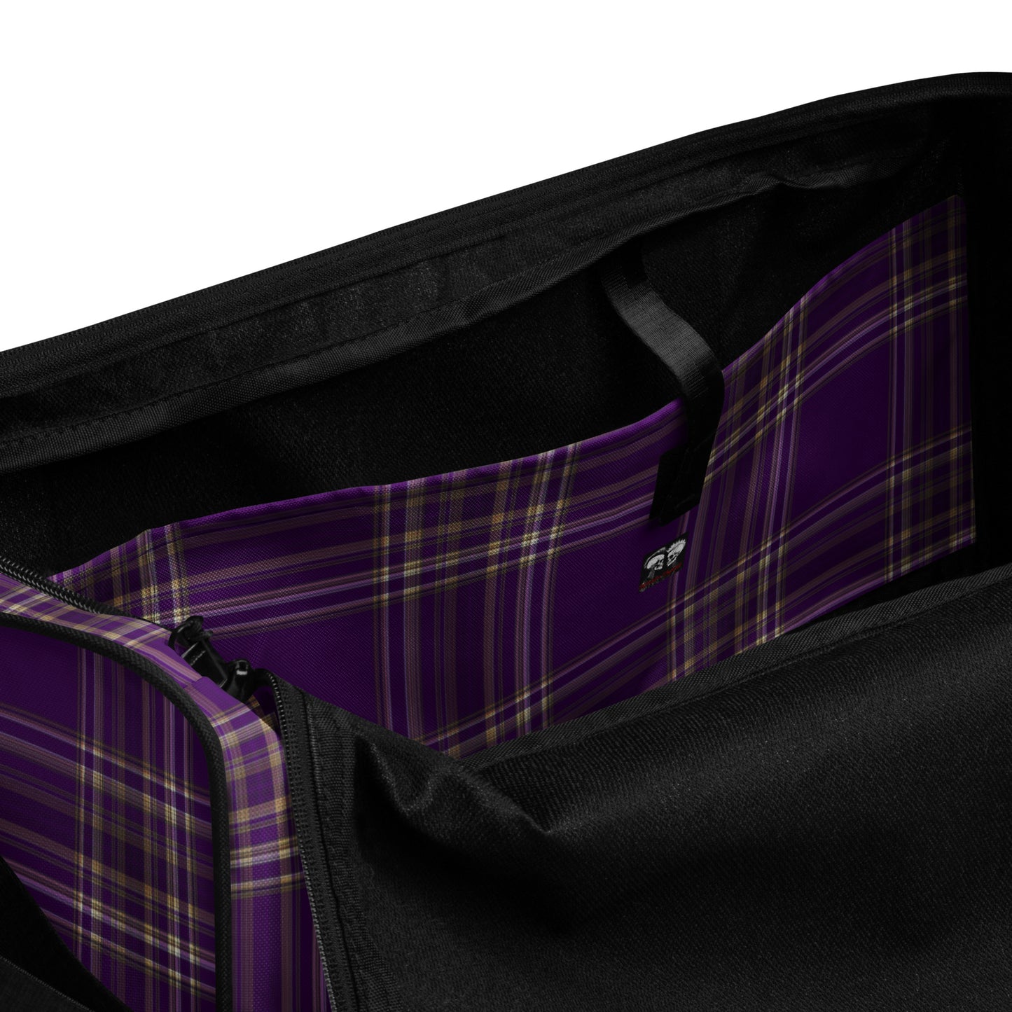 PURPLE PLAID LARGE DUFFEL BAG