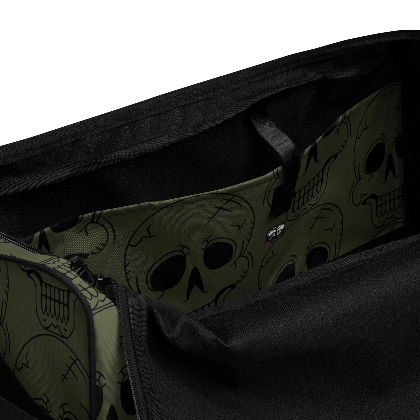 GREEN LAUGHING SKULL LARGE DUFFEL BAG