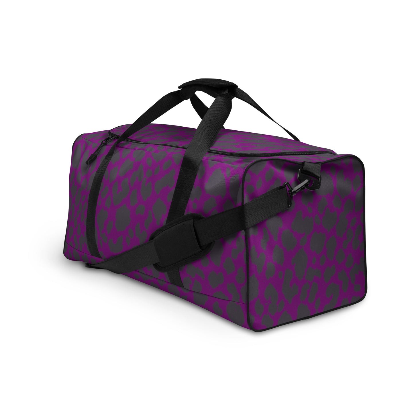 PURPLE LEOPARD LARGE DUFFEL BAG
