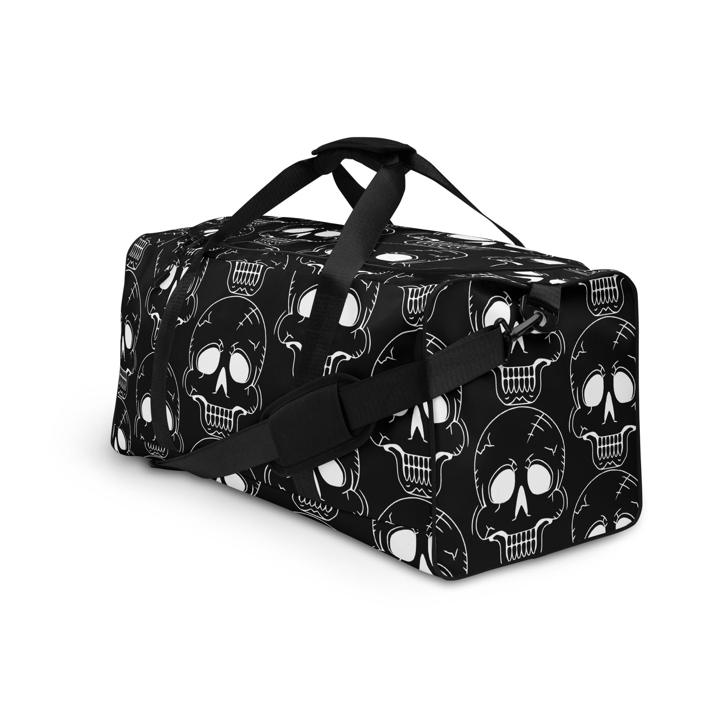 BLACK LAUGHING SKULL LARGE DUFFEL BAG