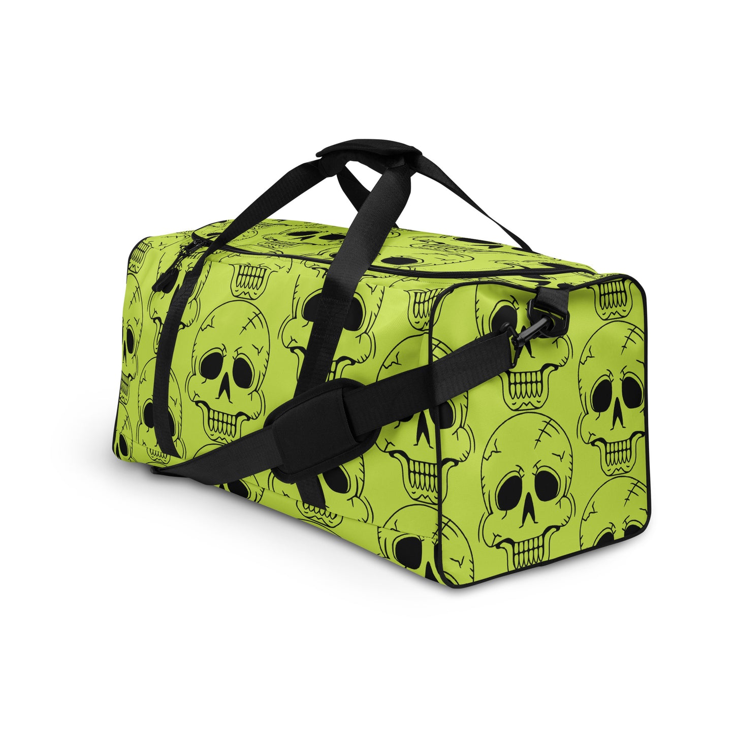 YELLOW LAUGHING SKULL LARGE DUFFEL BAG