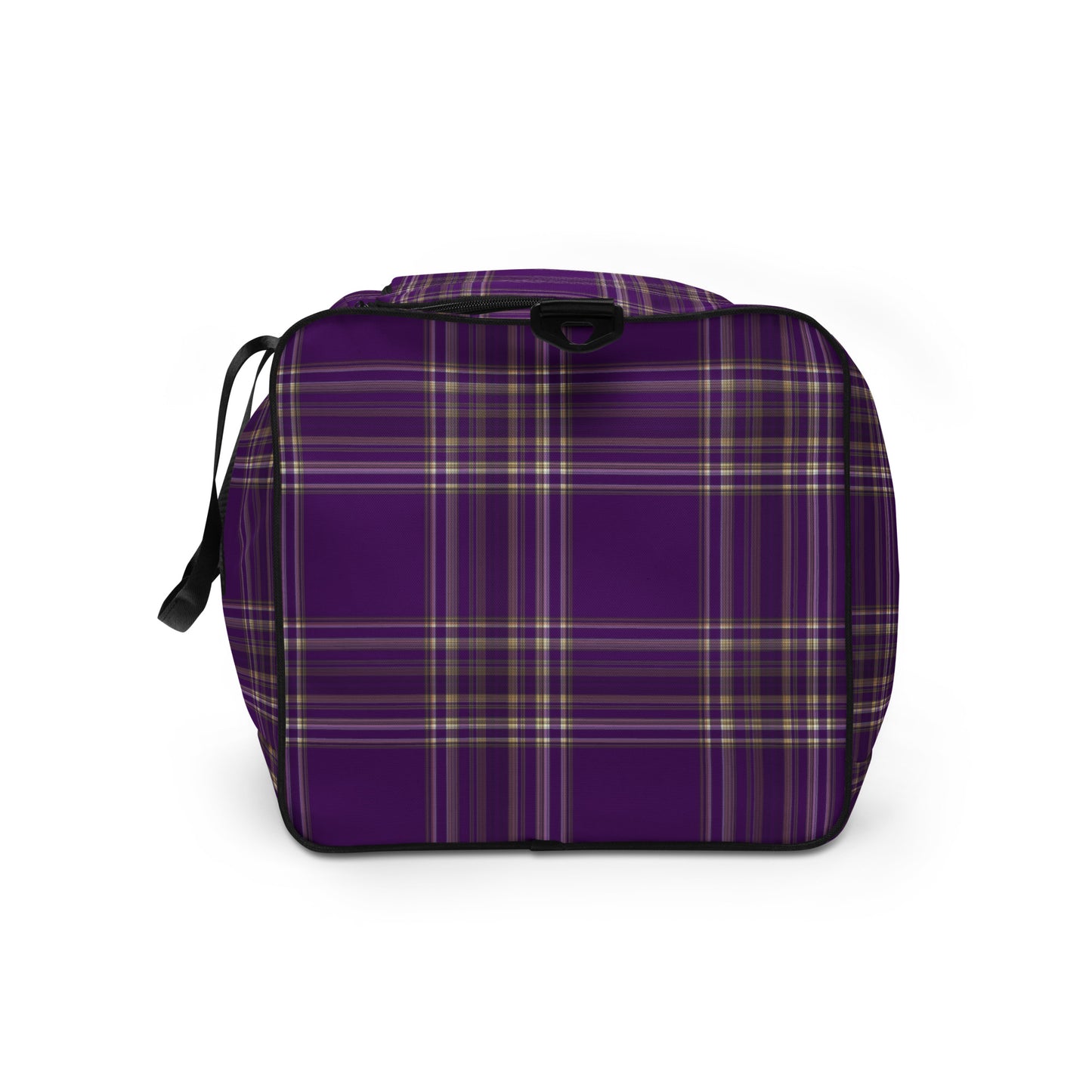 PURPLE PLAID LARGE DUFFEL BAG