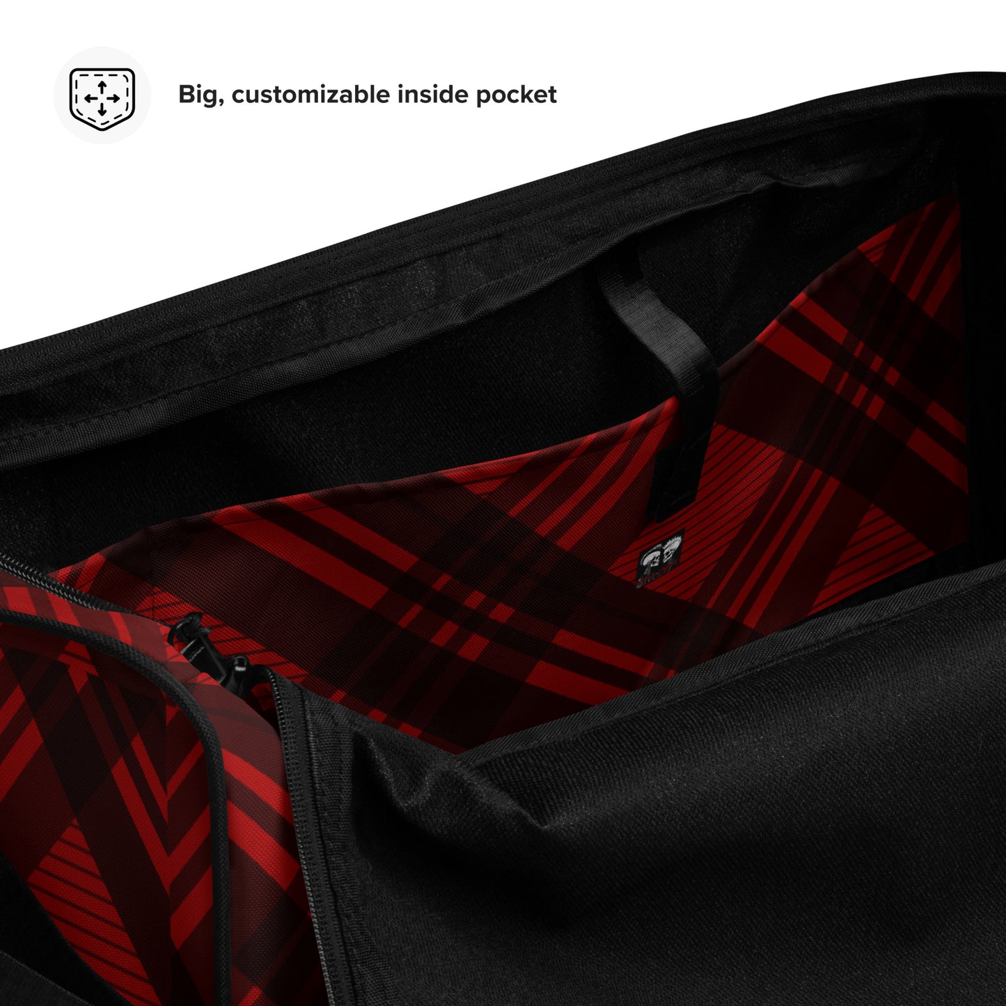 RED PLAID LARGE DUFFEL BAG