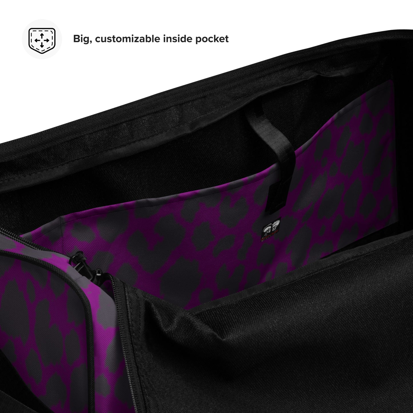 PURPLE LEOPARD LARGE DUFFEL BAG