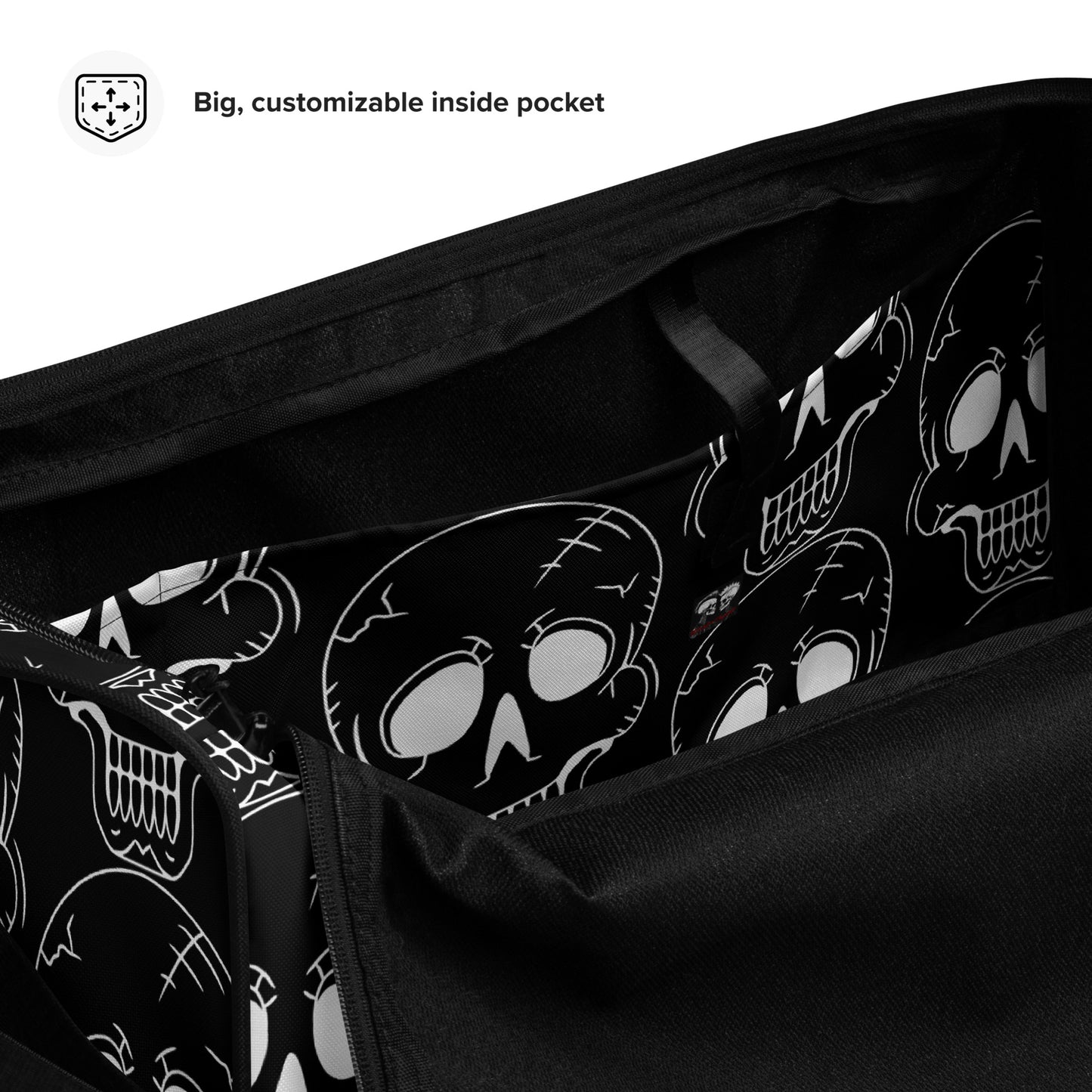 BLACK LAUGHING SKULL LARGE DUFFEL BAG
