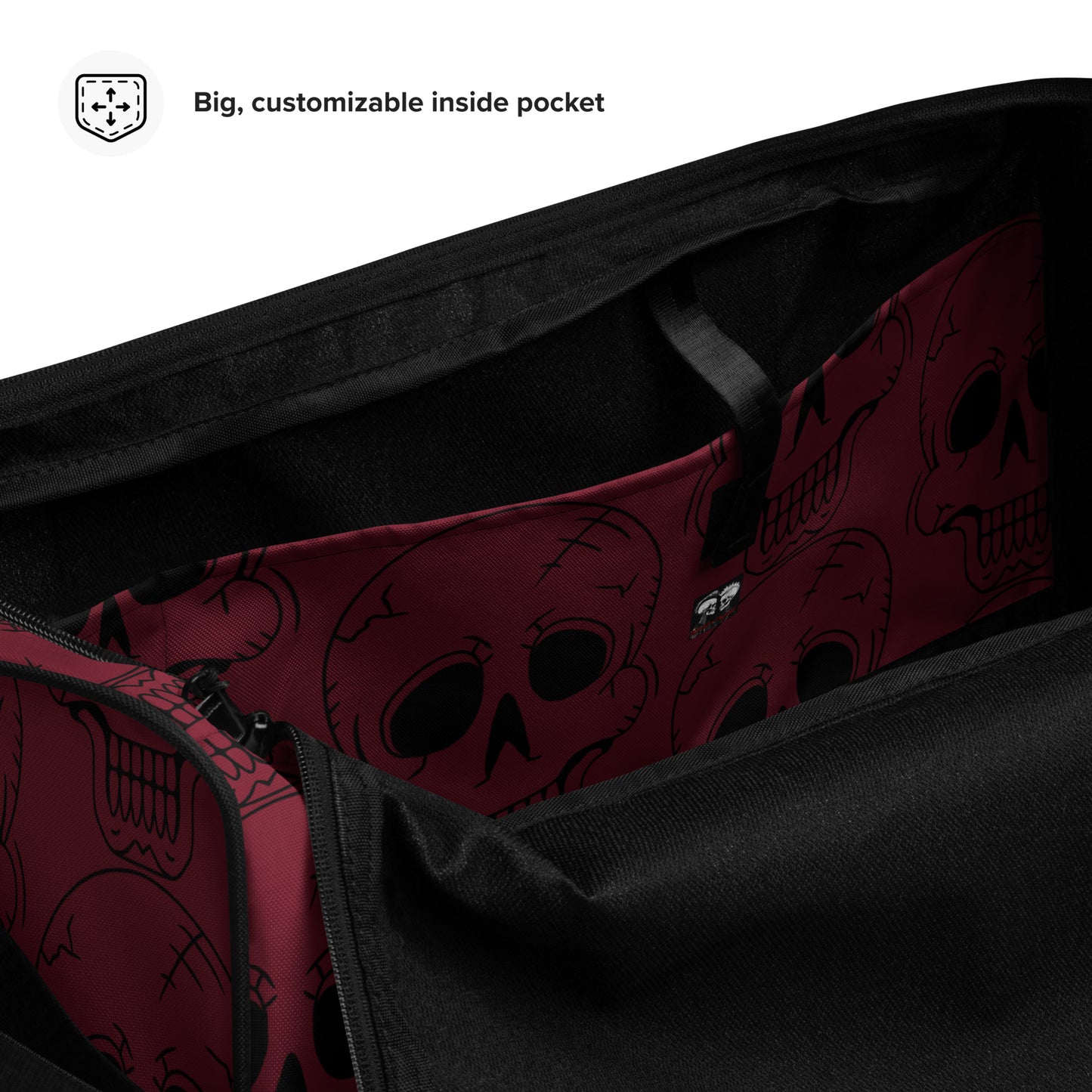 RED LAUGHING SKULL LARGE DUFFEL BAG