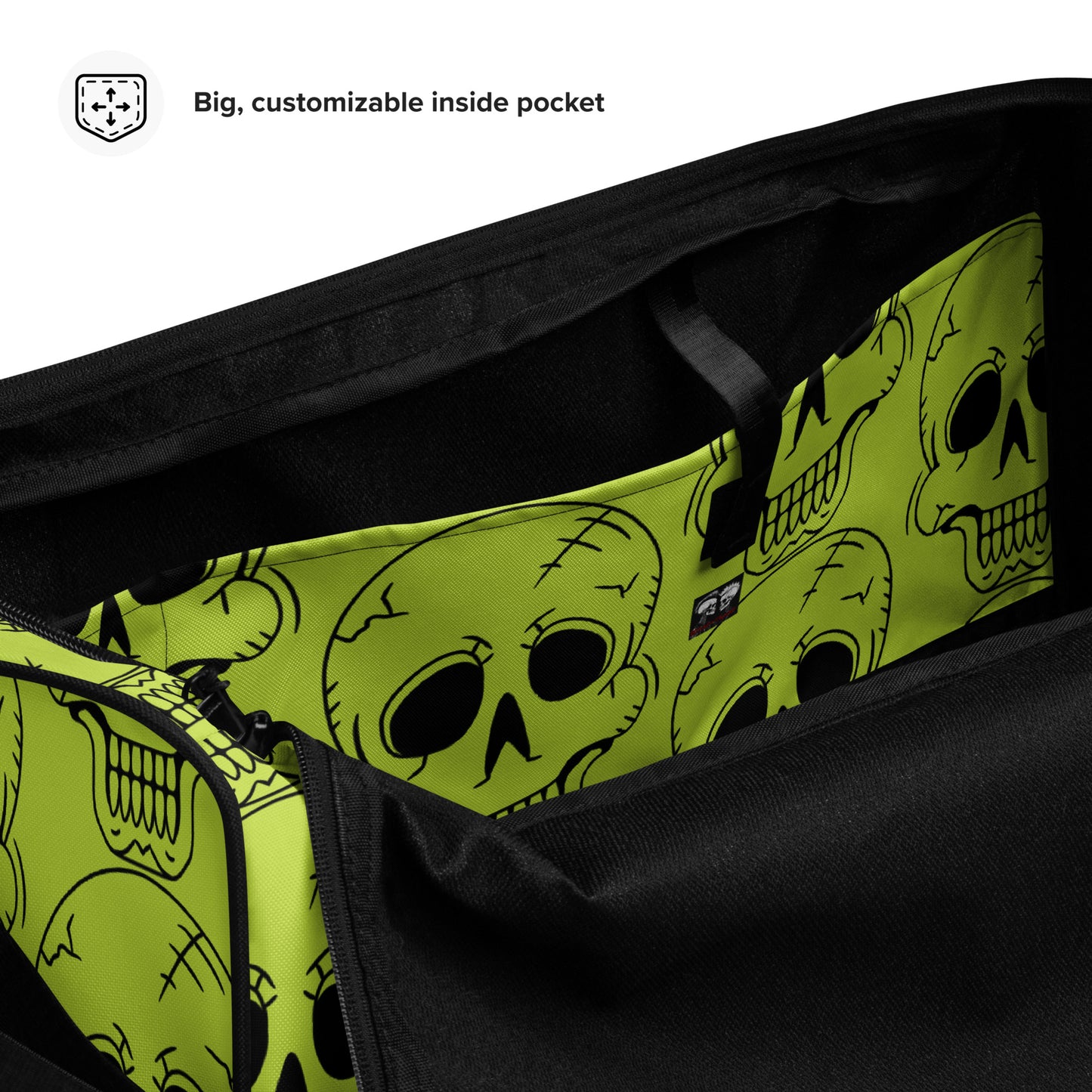 YELLOW LAUGHING SKULL LARGE DUFFEL BAG