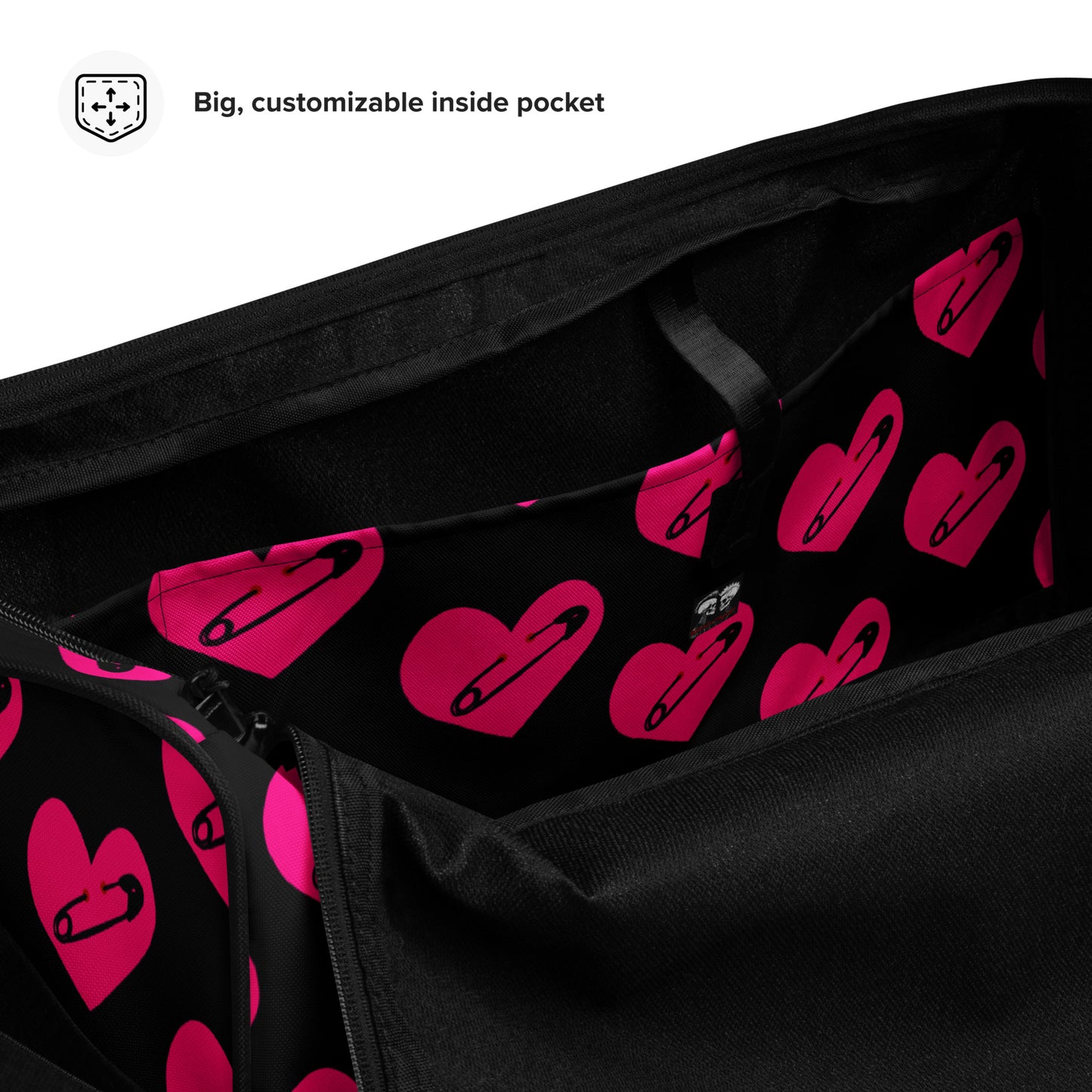 PINNED HEART DUFFEL BAG