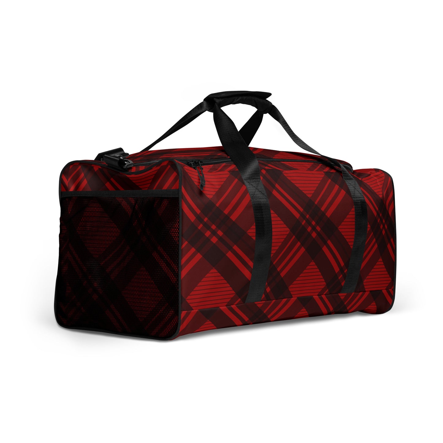 RED PLAID LARGE DUFFEL BAG