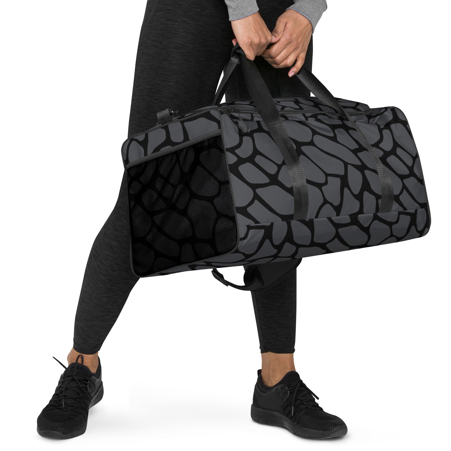 GRAY SNAKESKIN LARGE DUFFEL BAG