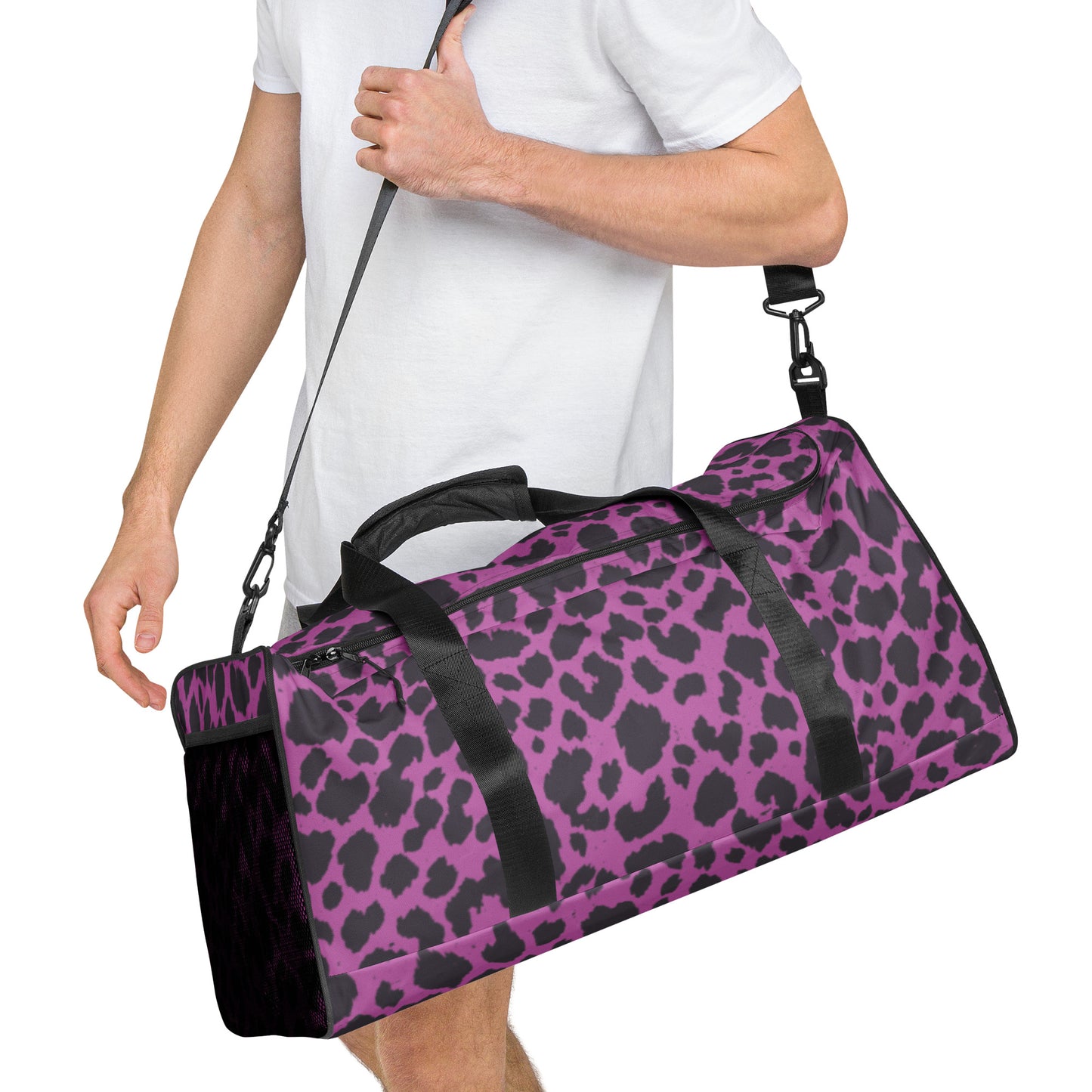PINK LEOPARD LARGE DUFFEL BAG