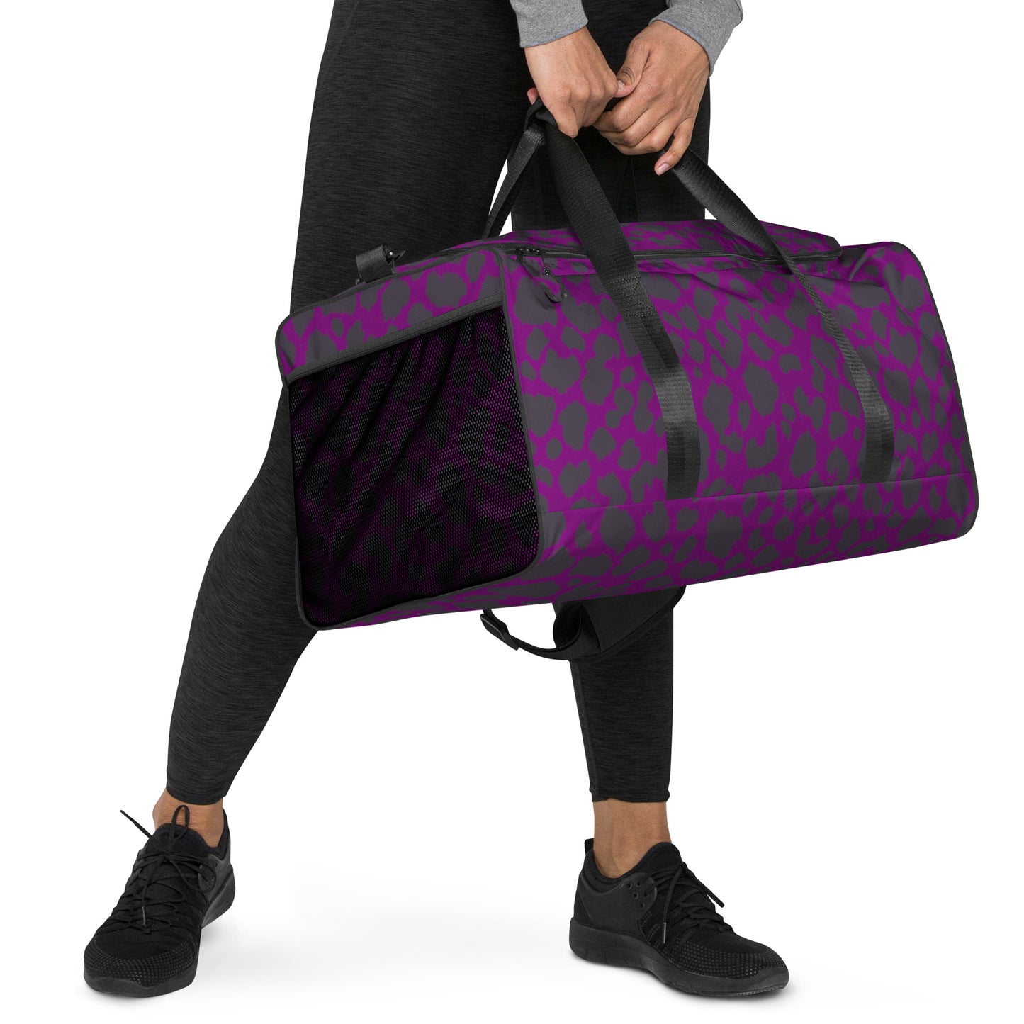 PURPLE LEOPARD LARGE DUFFEL BAG