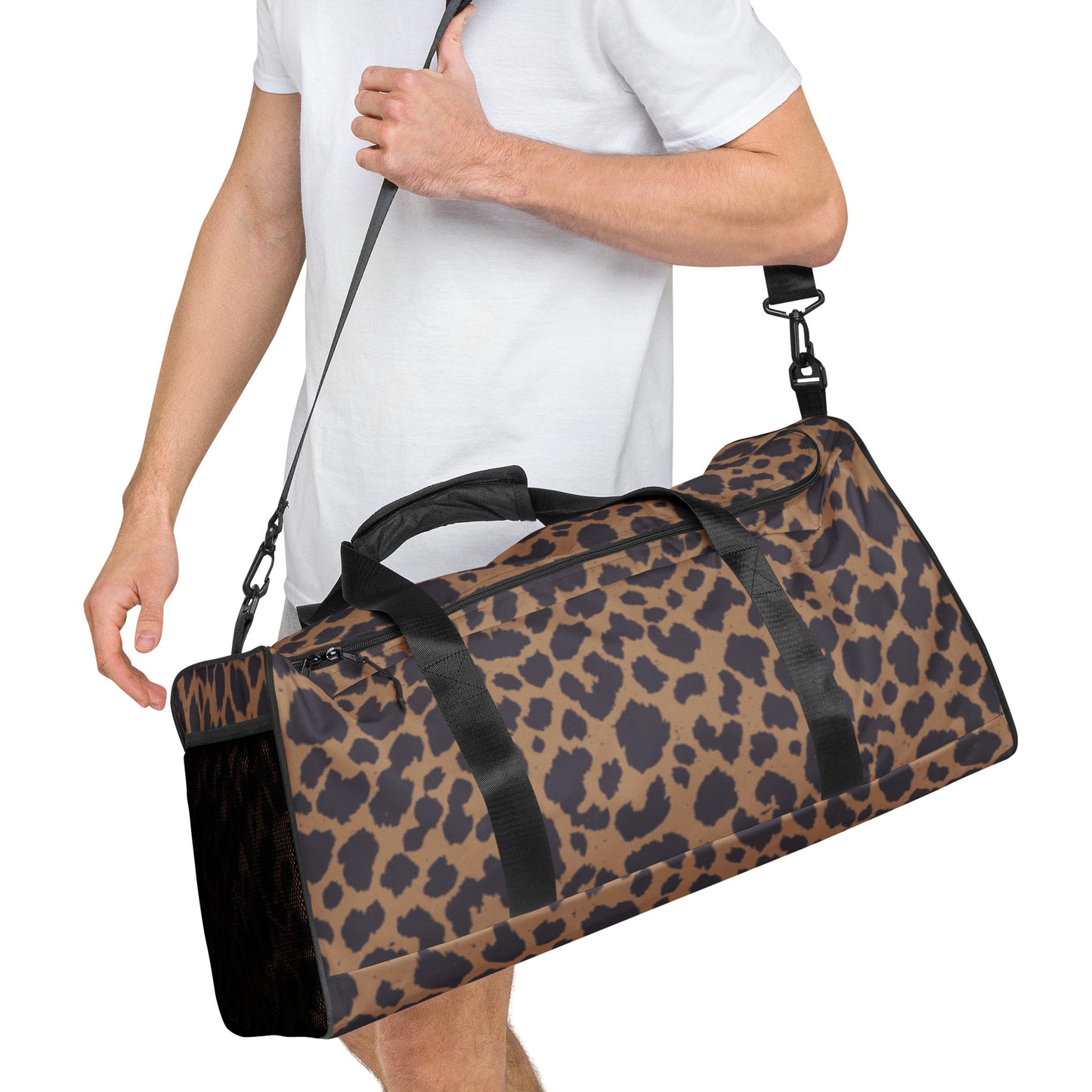 LEOPARD PRINT LARGE DUFFEL BAG