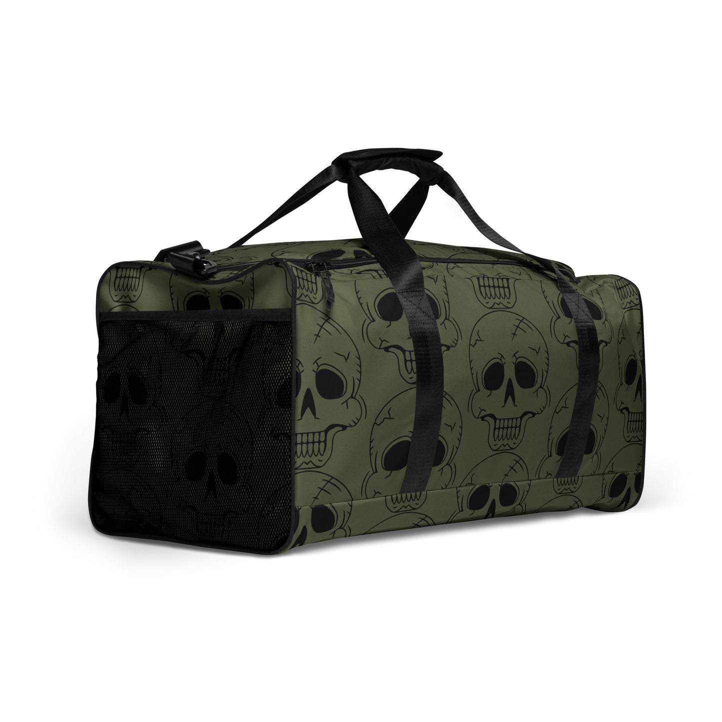 GREEN LAUGHING SKULL LARGE DUFFEL BAG