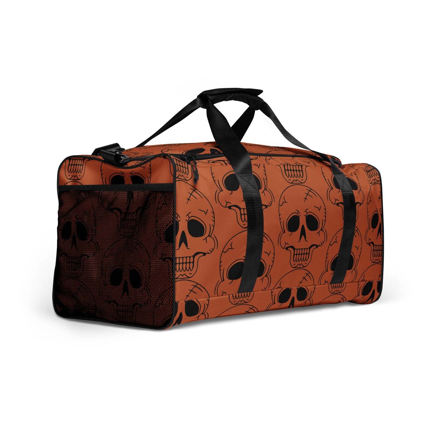 ORANGE LAUGHING SKULL LARGE DUFFEL BAG
