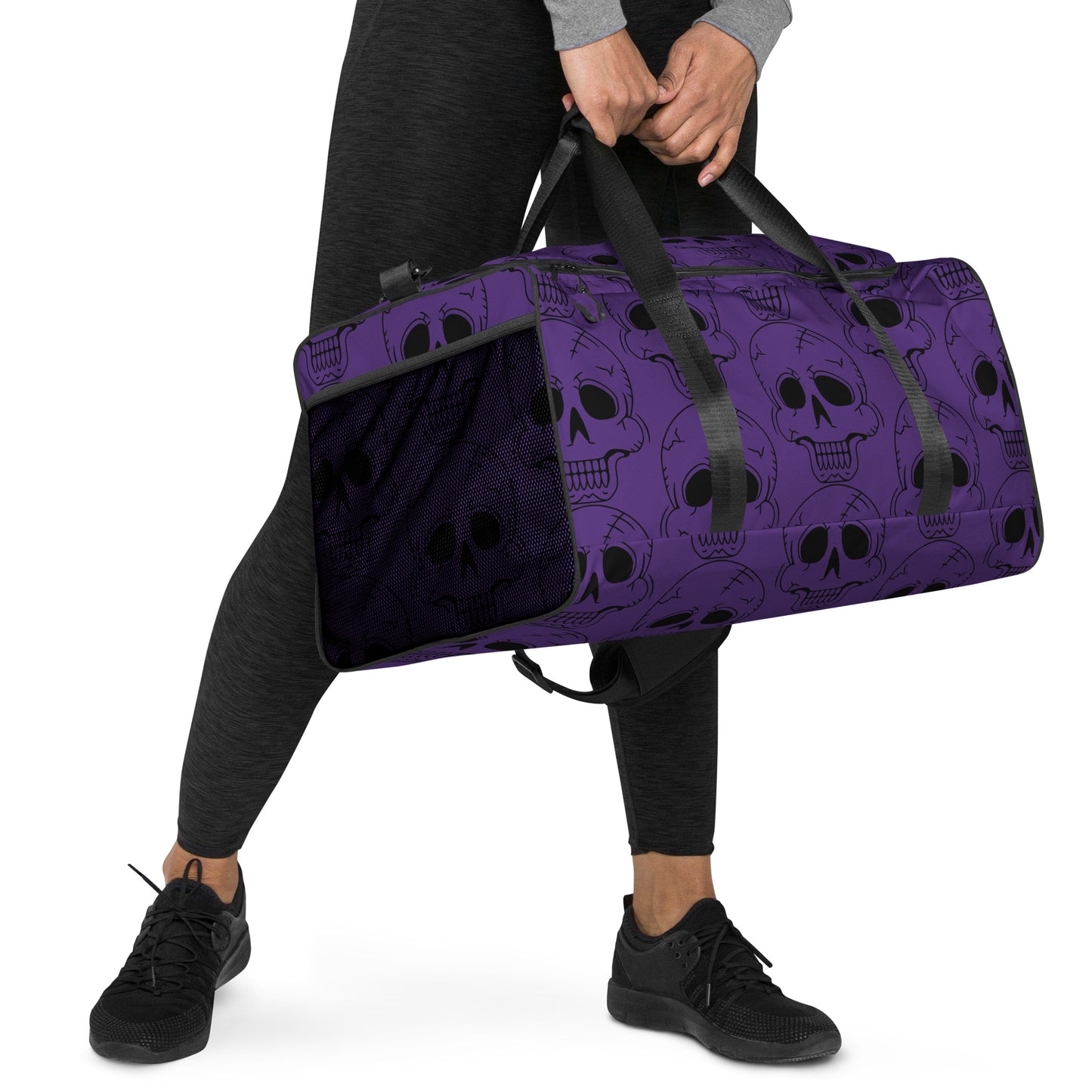 PURPLE LAUGHING SKULL LARGE DUFFLE BAG