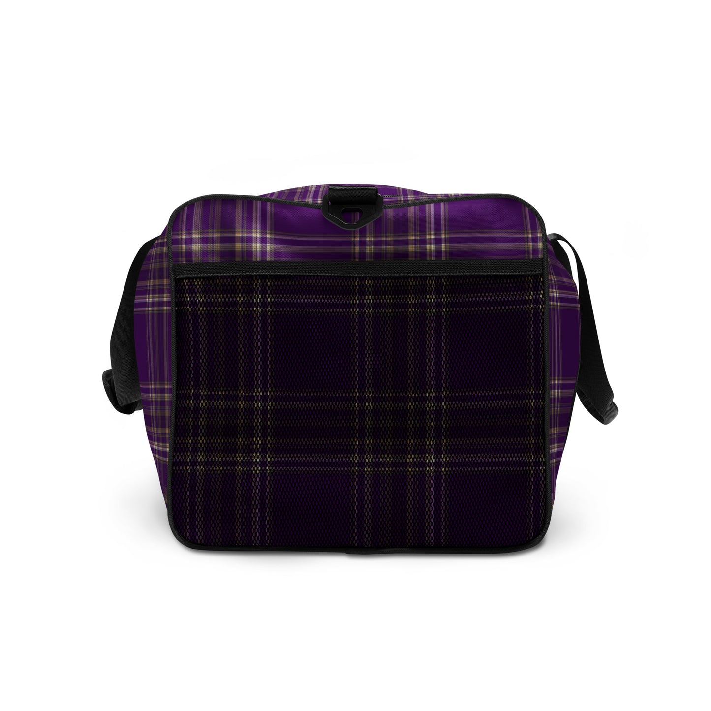 PURPLE PLAID LARGE DUFFEL BAG