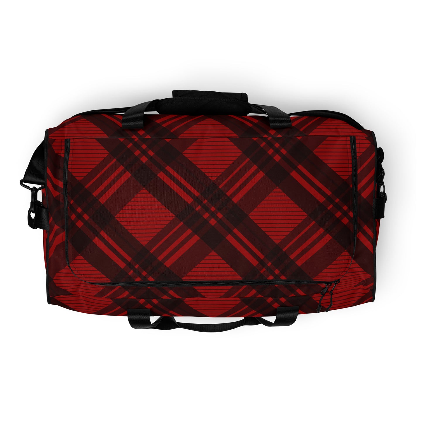 RED PLAID LARGE DUFFEL BAG