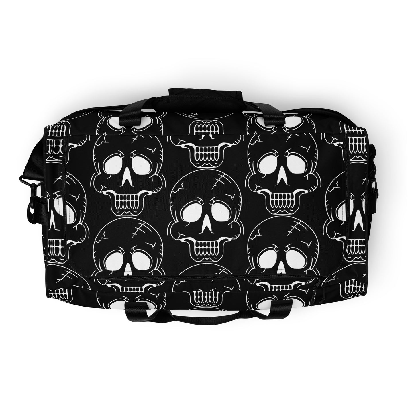 BLACK LAUGHING SKULL LARGE DUFFEL BAG