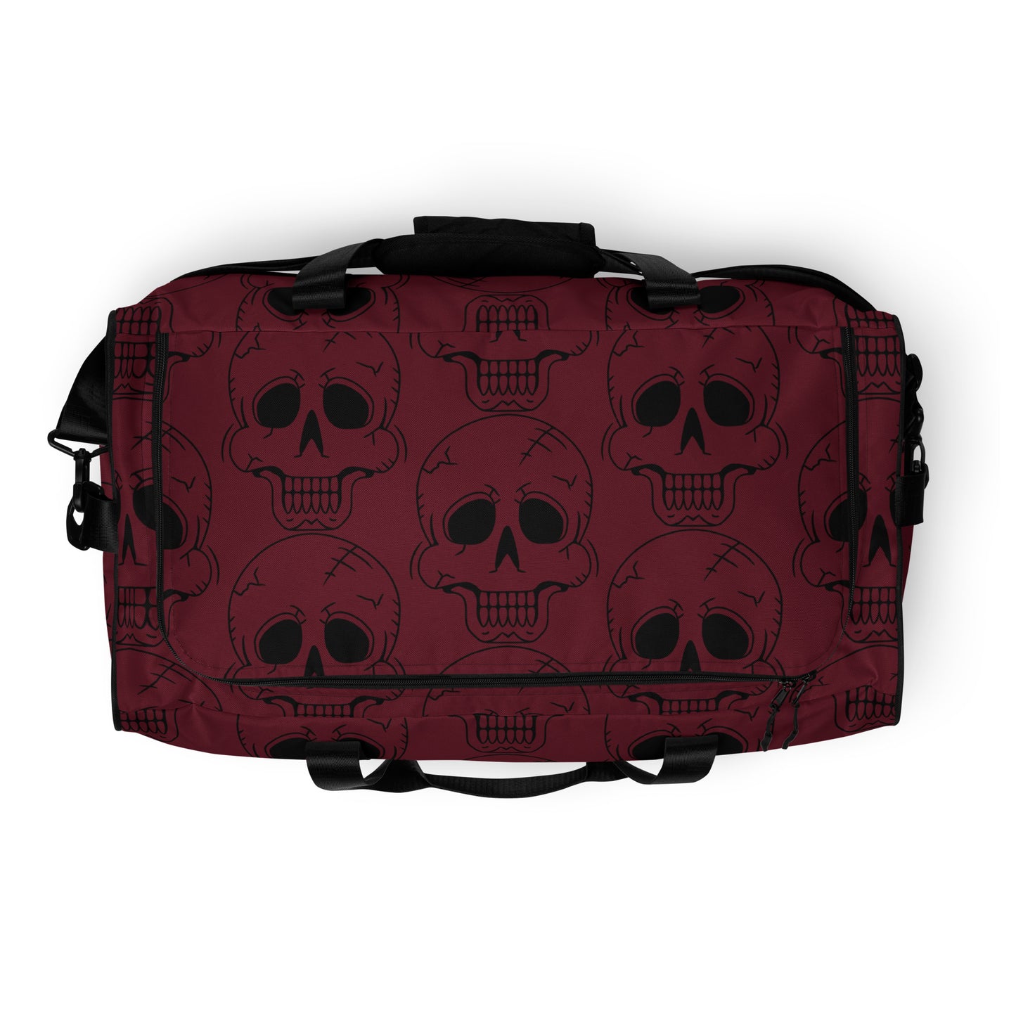 RED LAUGHING SKULL LARGE DUFFEL BAG