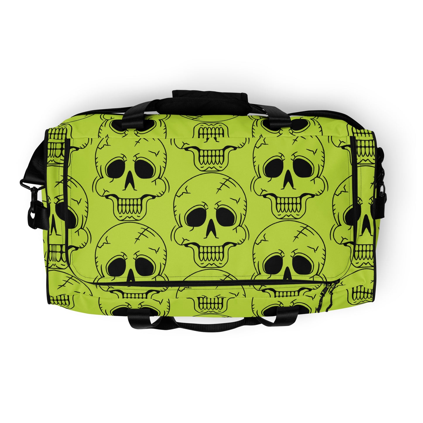 YELLOW LAUGHING SKULL LARGE DUFFEL BAG
