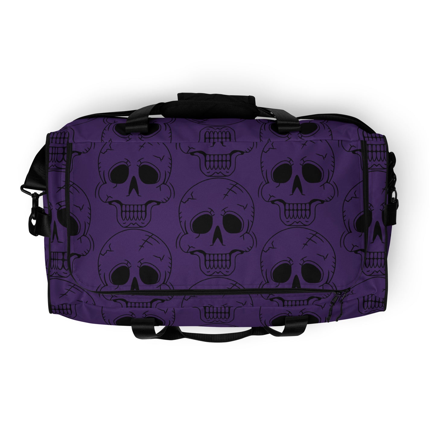PURPLE LAUGHING SKULL LARGE DUFFLE BAG