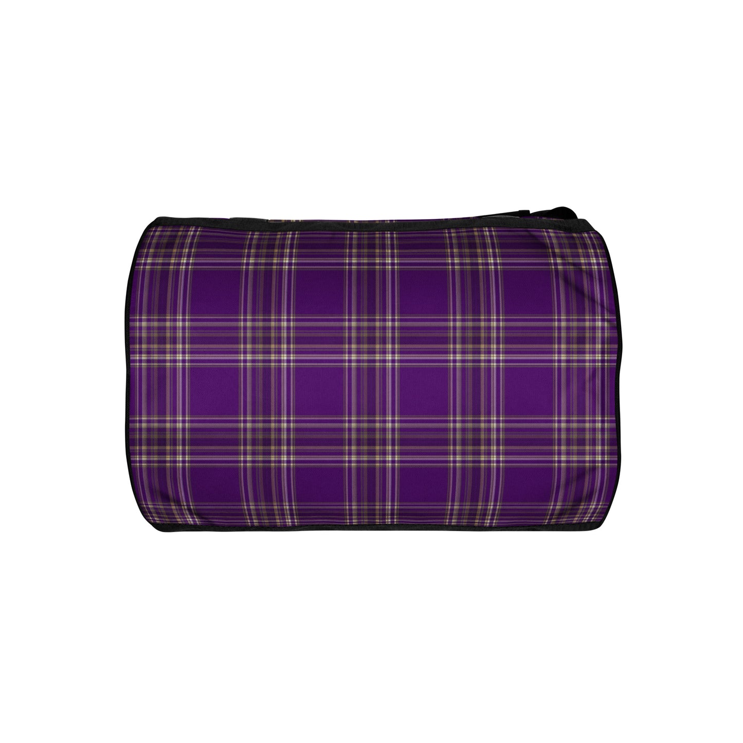 PURPLE PLAID GYM BAG