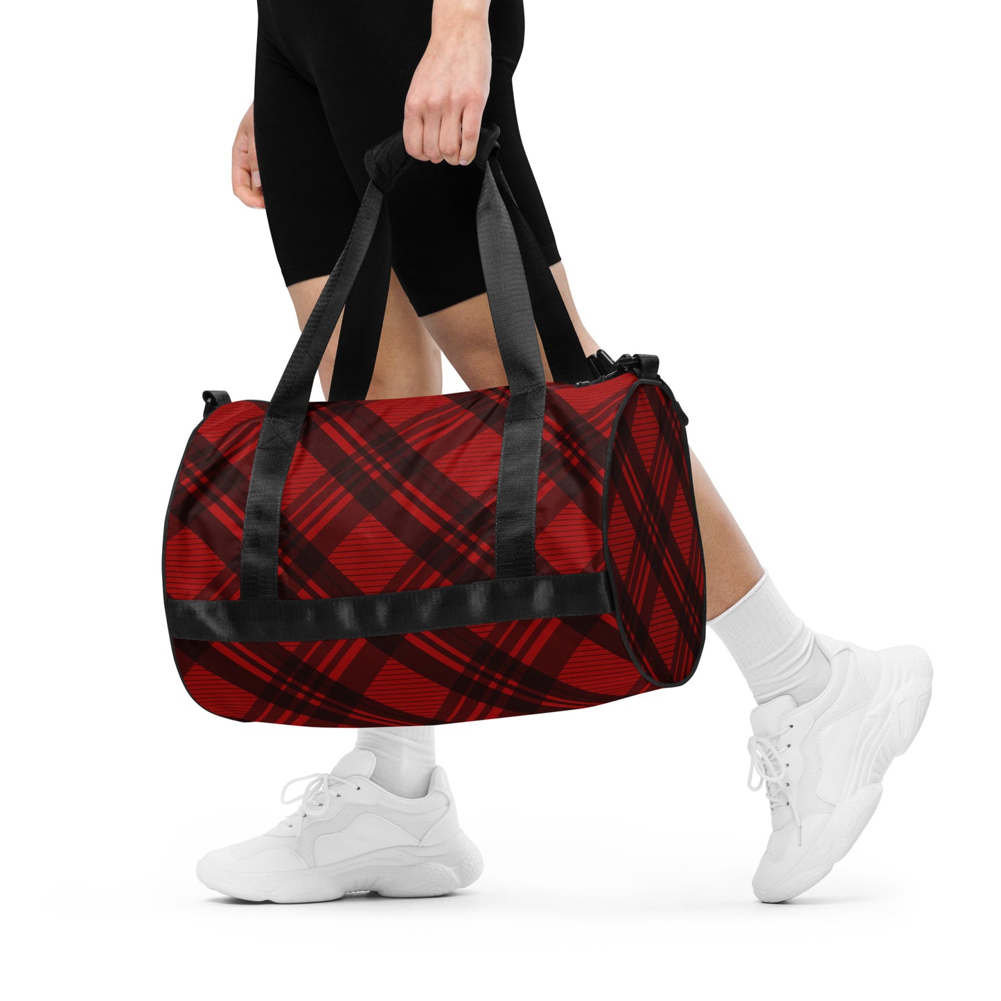 RED PLAID GYM BAG