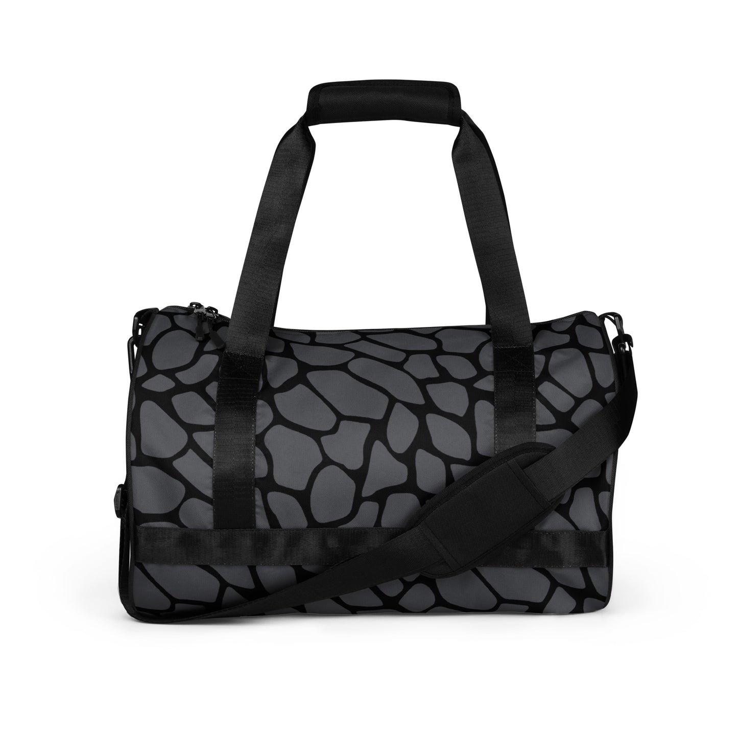 GRAY SNAKESKIN GYM BAG