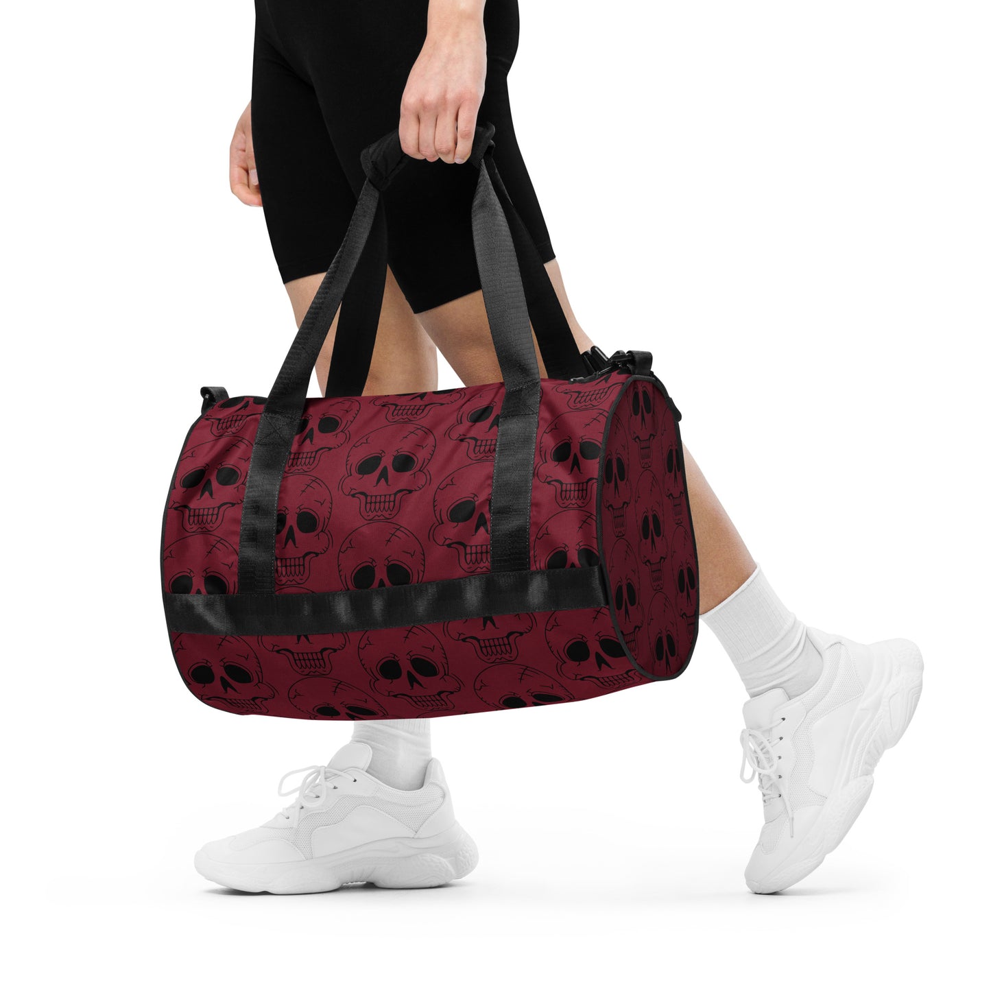 RED LAUGHING SKULL GYM BAG