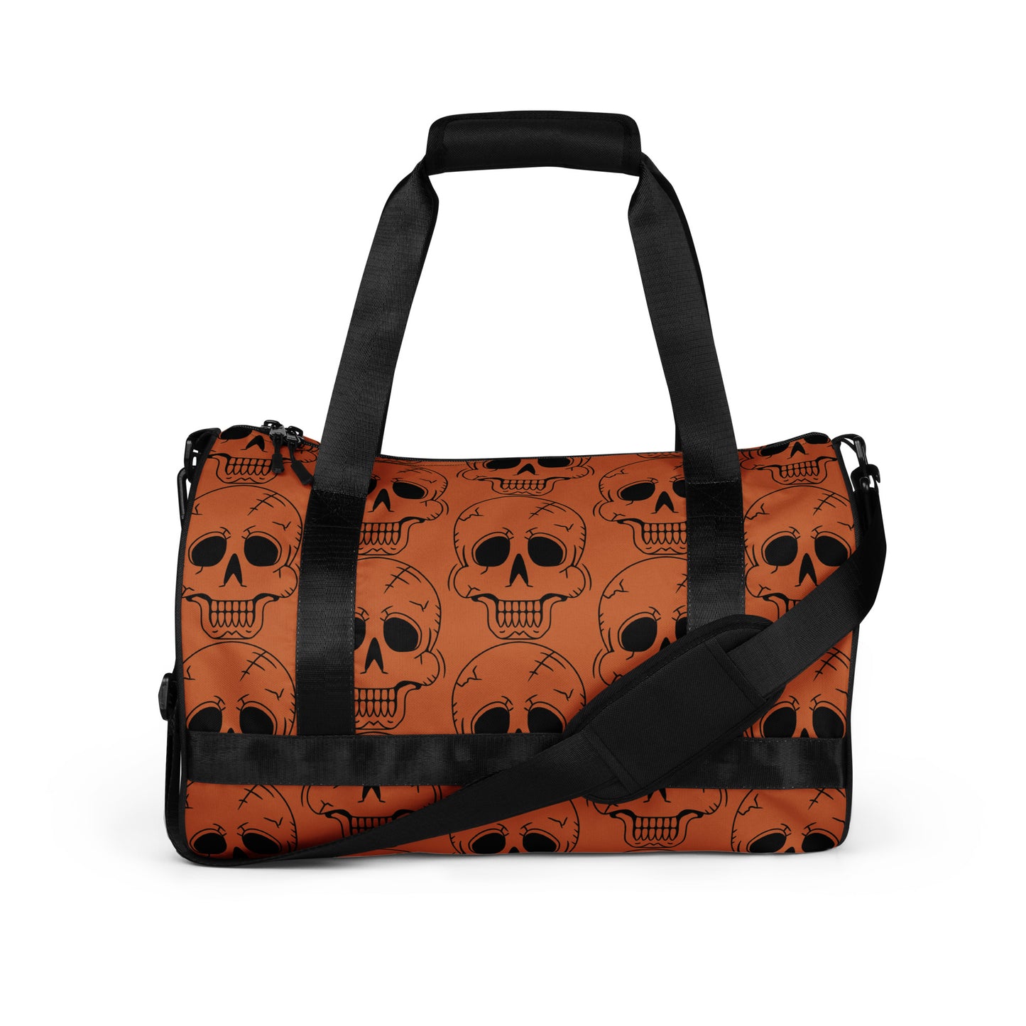 ORANGE LAUGHING SKULL GYM BAG