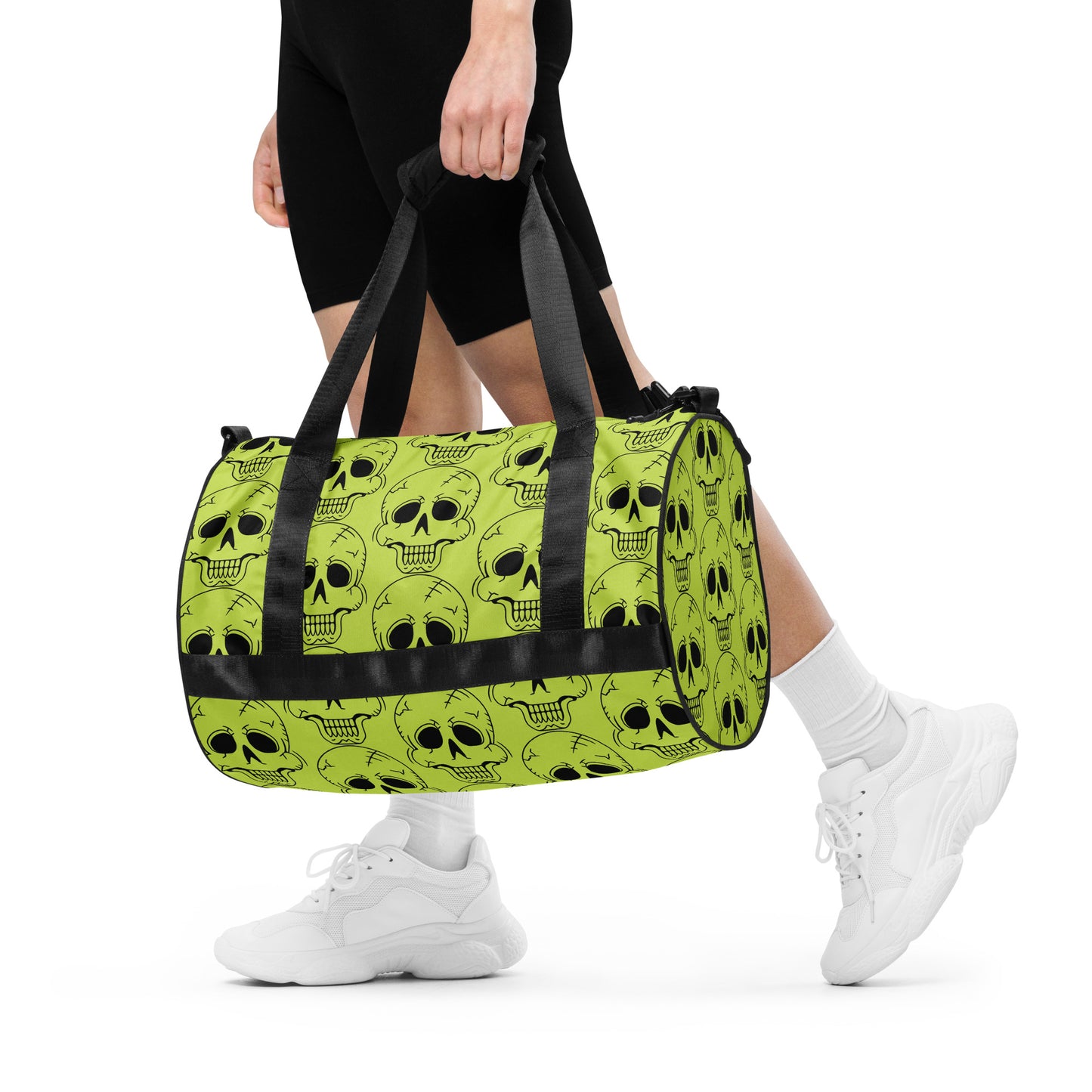 YELLOW LAUGHING SKULL GYM BAG