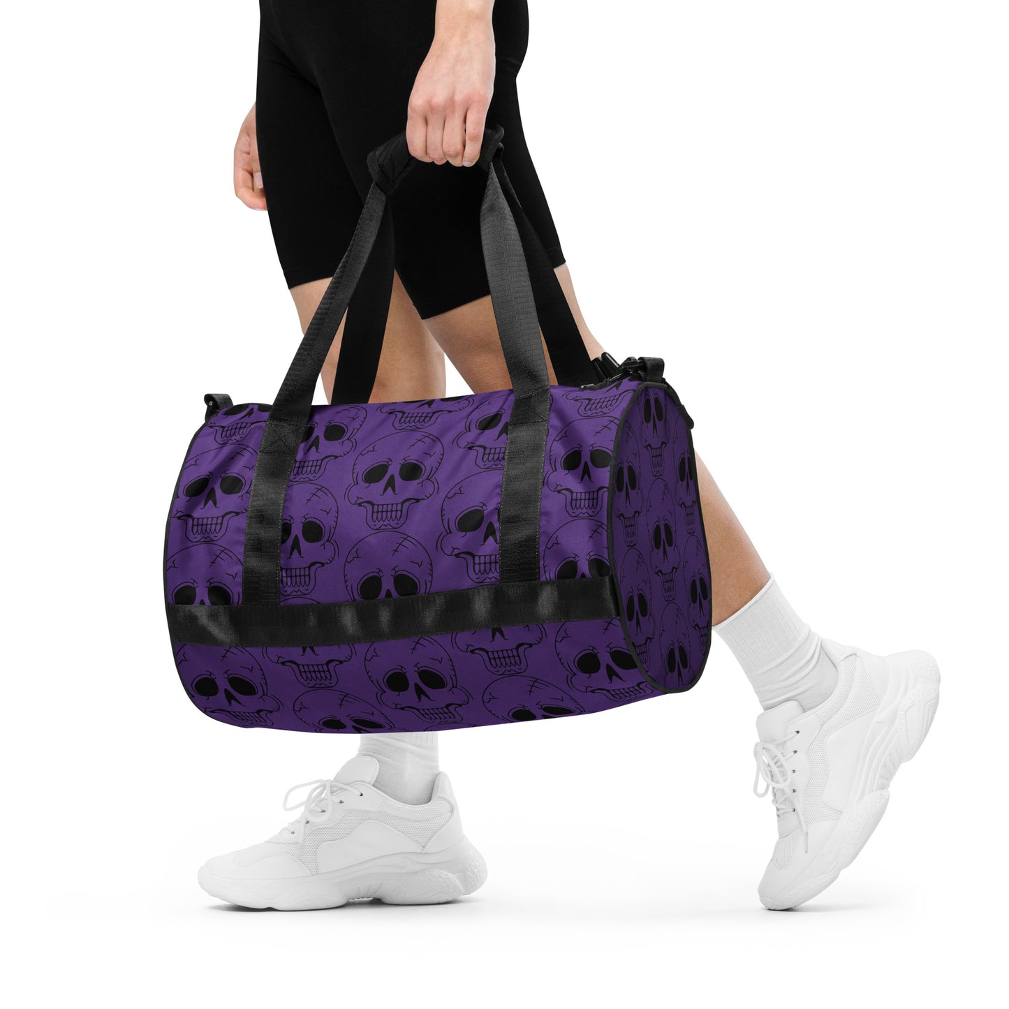 PURPLE LAUGHING SKULL GYM BAG