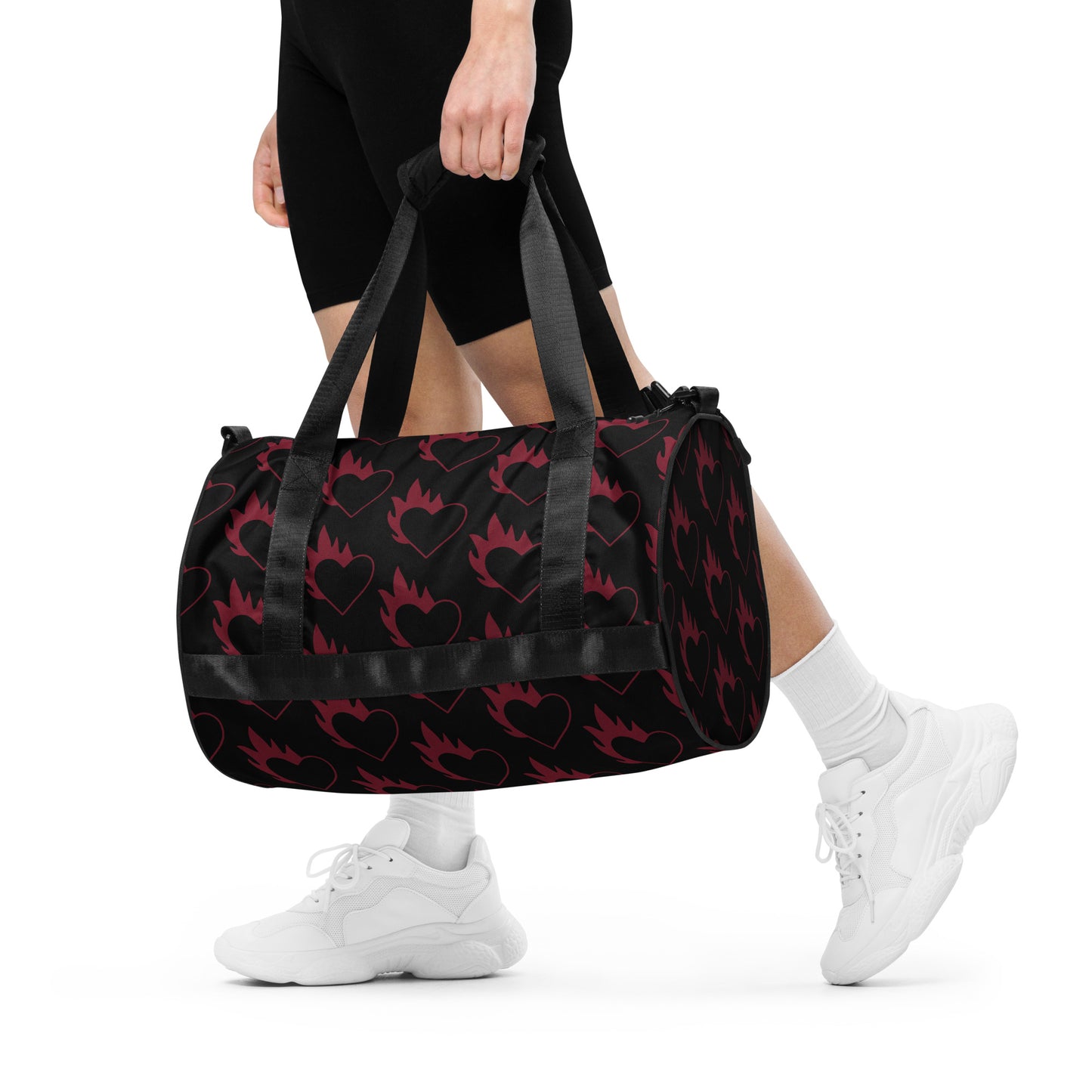 FLAMING HEART GYM BAG