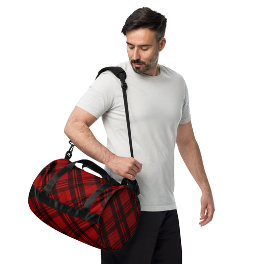 RED PLAID GYM BAG