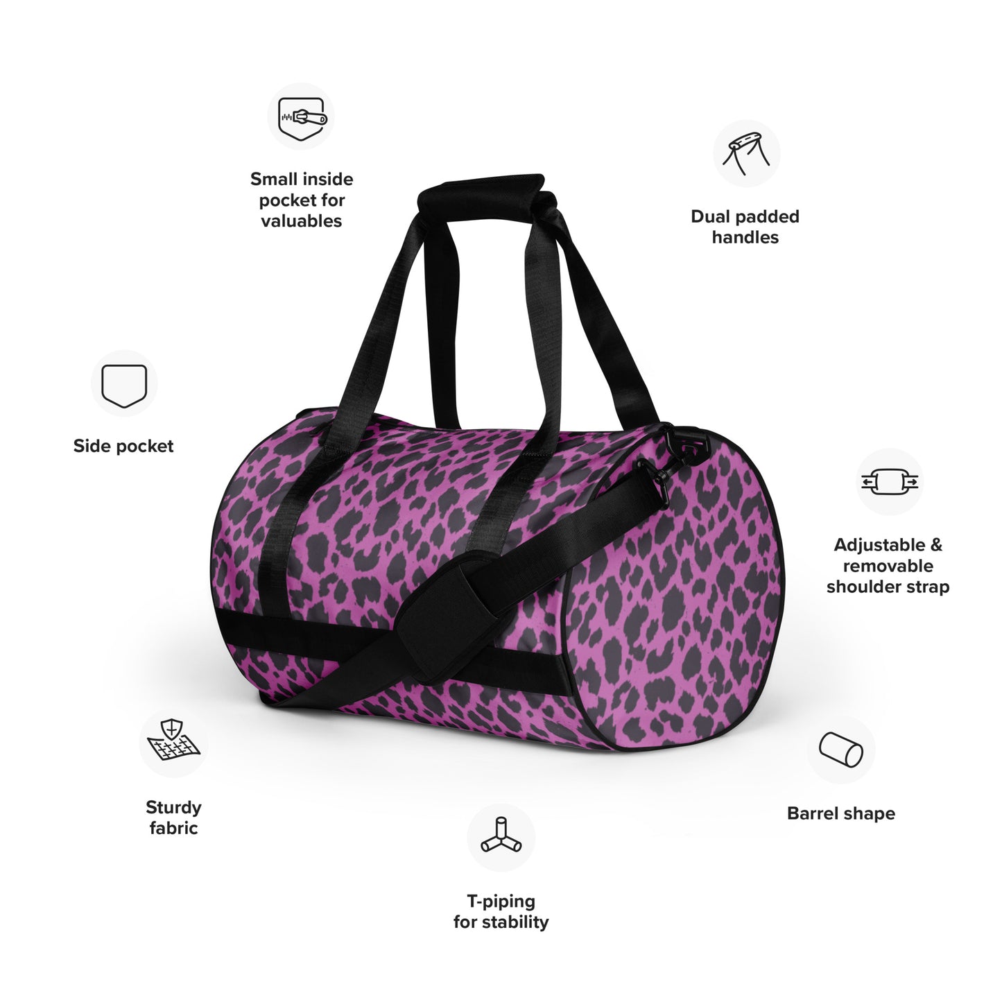 PINK LEOPARD GYM BAG