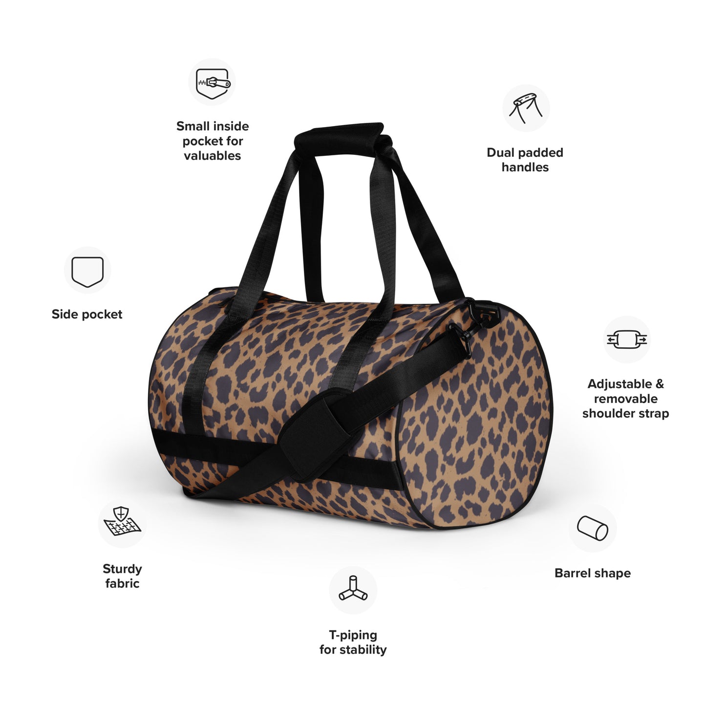 LEOPARD PRINT GYM BAG