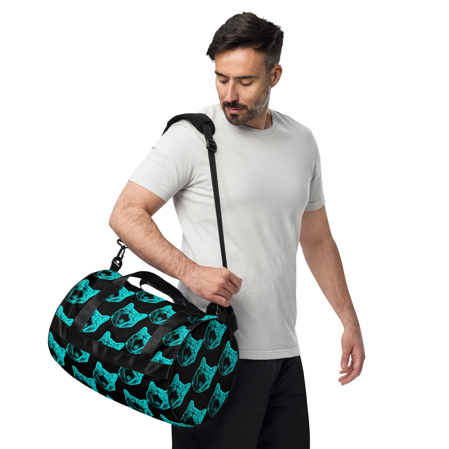 ELECTRIC BLUE CAT GYM BAG