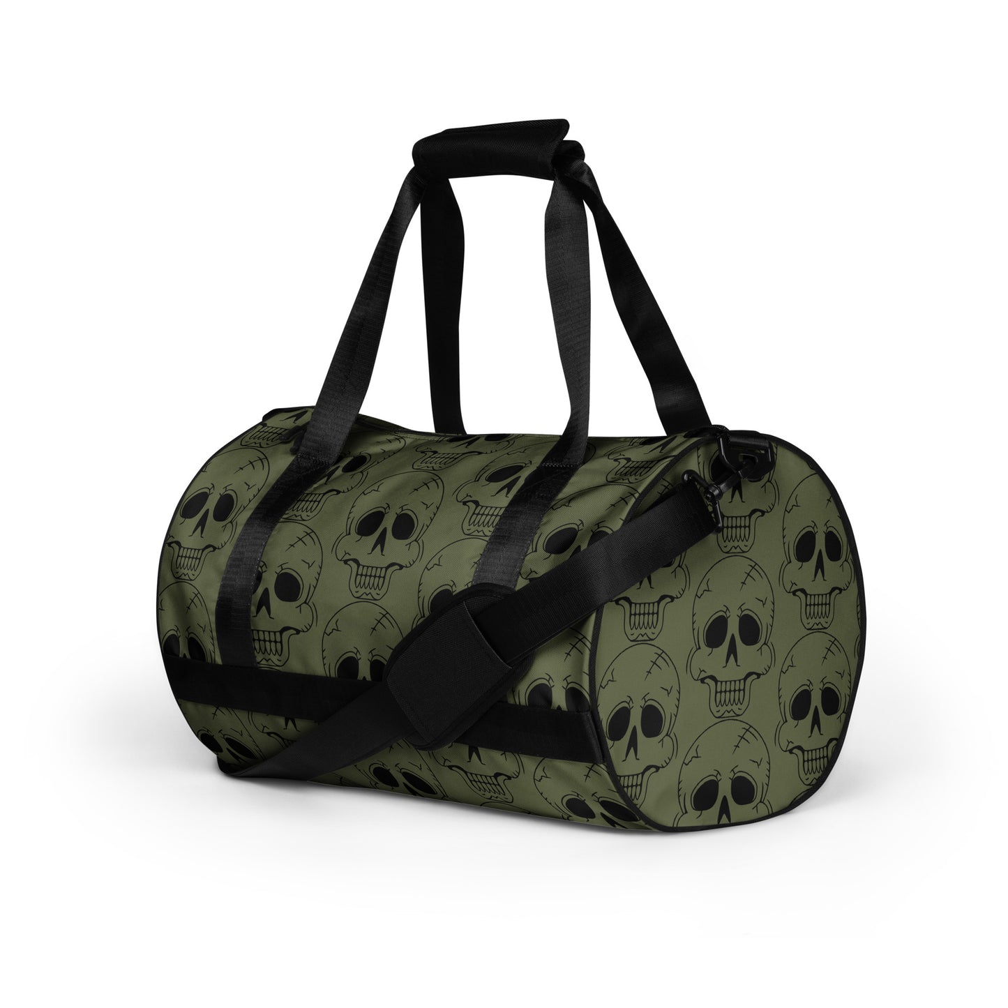GREEN LAUGHING SKULL GYM BAG