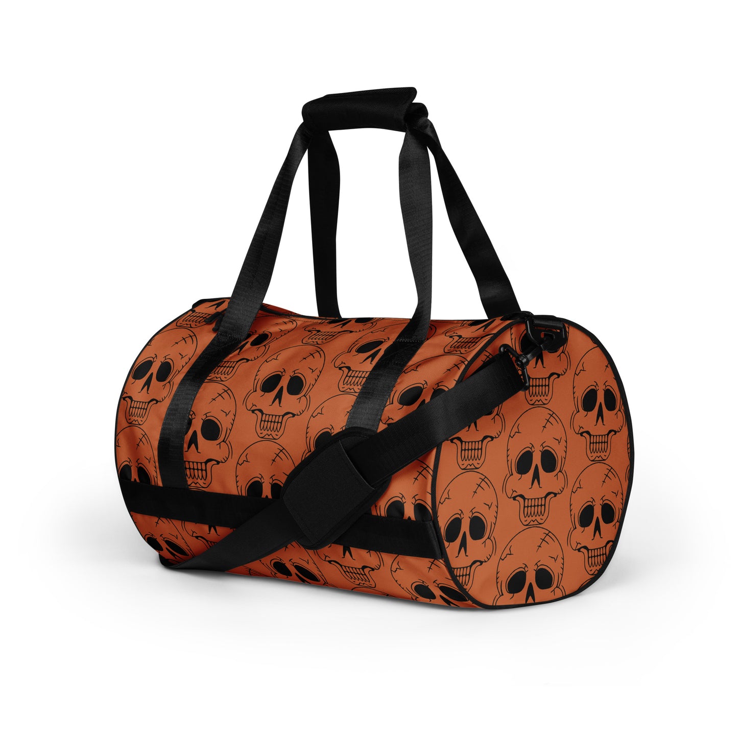 ORANGE LAUGHING SKULL GYM BAG