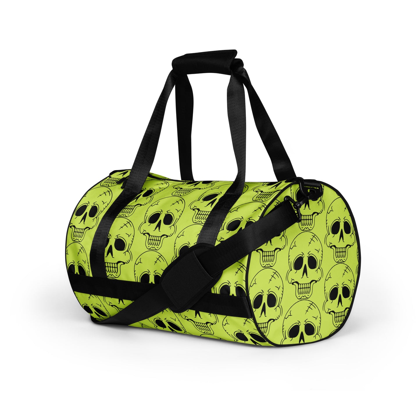 YELLOW LAUGHING SKULL GYM BAG