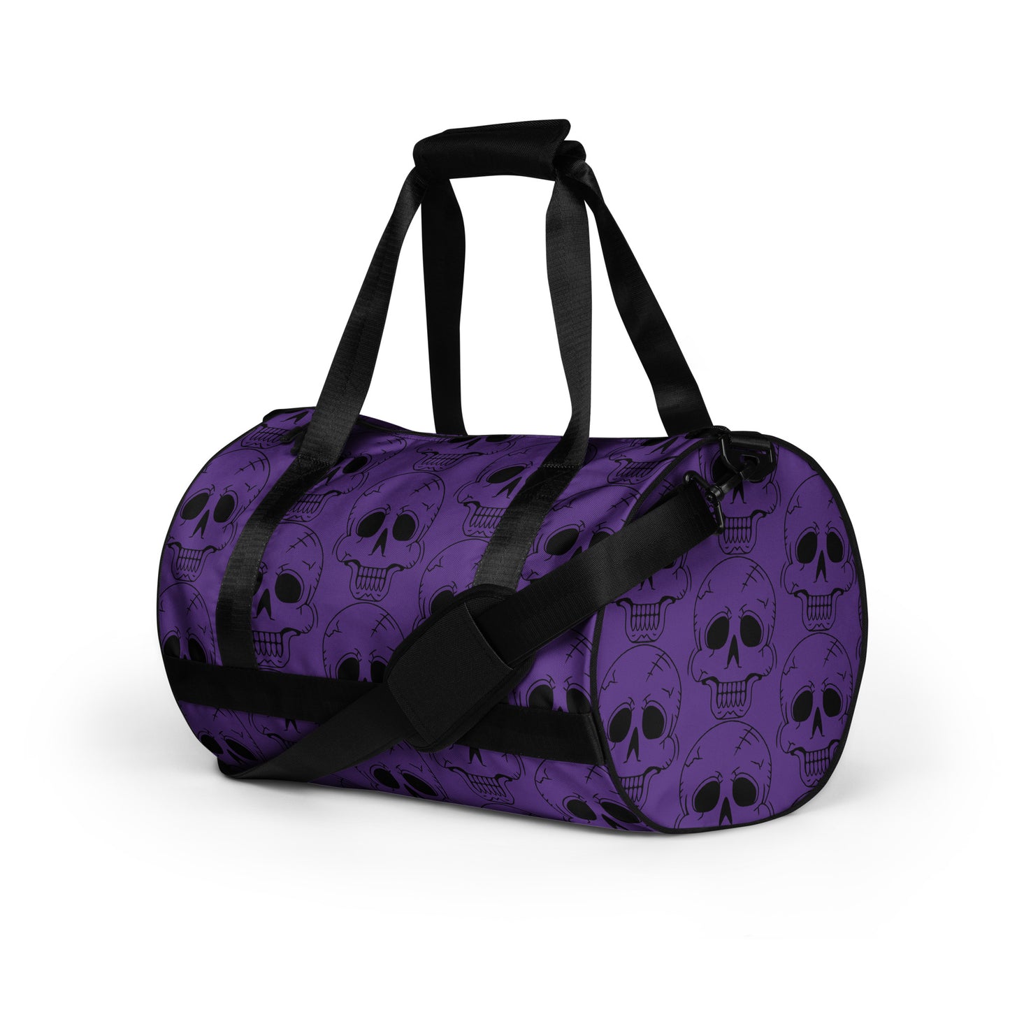 PURPLE LAUGHING SKULL GYM BAG